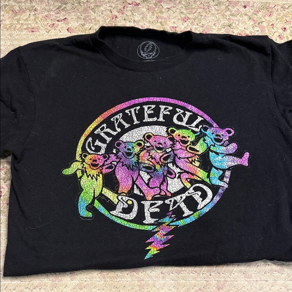 Grateful Dead Rainbow Dancing Bears Black Tee